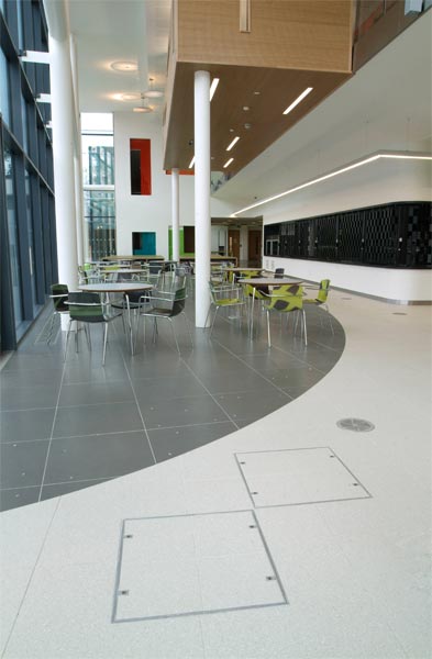 2 Howe Green Visedge Series Floor Access Covers installed in Exeter University