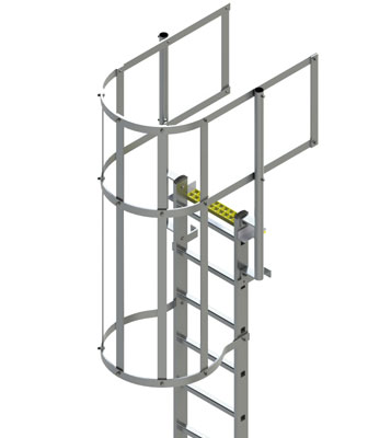 Type BL-WG Fixed Vertical Ladder with Safety Cage and Guard Rail Product Image
